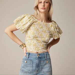 Nwt J crew fitted puff sleeve top in liberty fabric - 2